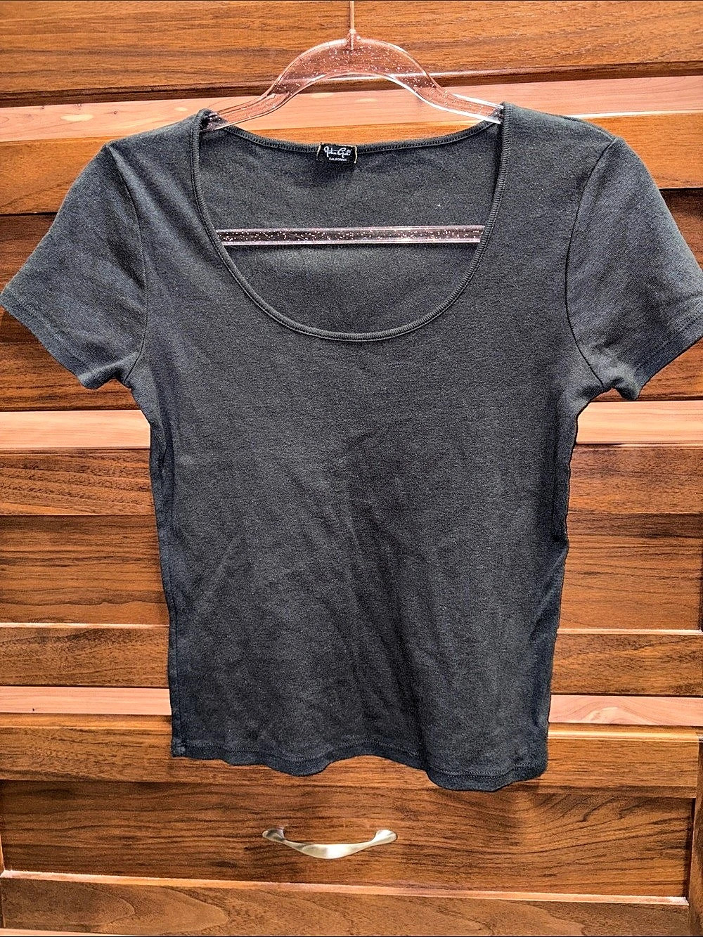Brandy Melville Black Short Sleeve Scoop Neck Tee